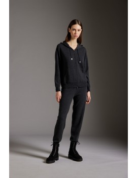 Kangra Maglia Con Cappuccio E Zip Lana Cashmere Grigio - W6 A 2512 11 - Semenzato Abbigliamento