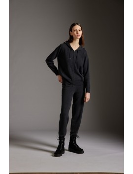 Kangra Maglia Con Cappuccio E Zip Lana Cashmere Grigio - W6 A 2512 11 - Semenzato Abbigliamento