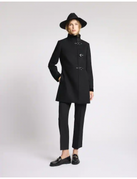 Fay Virginia Coat In Panno Di Lana Nero - NAW50514000SGLB999 - Semenzato Abbigliamento
