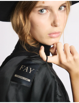Fay Virginia Coat In Panno Di Lana Nero - NAW50514000SGLB999 - Semenzato Abbigliamento