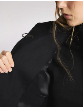 Fay Virginia Coat In Panno Di Lana Nero - NAW50514000SGLB999 - Semenzato Abbigliamento