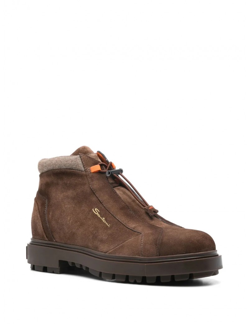 Santoni Stivaletto In Suede Marrone - MGSM18972OCNBG - Semenzato Abbigliamento