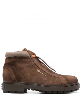 Santoni Stivaletto In Suede Marrone - MGSM18972OCNBG - Semenzato Abbigliamento