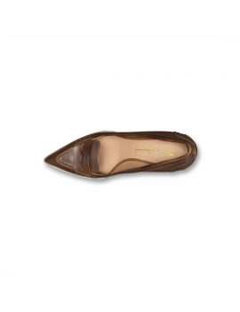 Santoni Décolletés Tacco Alto Pelle Marrone - WDEX71186PC4NDYLM40 - Semenzato Abbigliamento