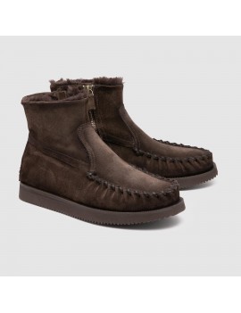alexander-hotto-tronchetto-in-pelle-scamosciata-marrone-scuro - 68650T - Semenzato Abbigliamento