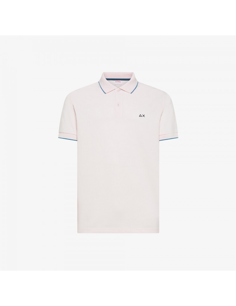 Sun68 Polo Small Stripe On Collar Rosa - A36111 04 - Semenzato Abbigliamento