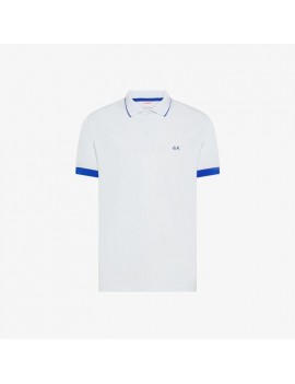 Sun68 Polo Small Stripe Fluo Bianco - A36120 01 - Semenzato Abbigliamento