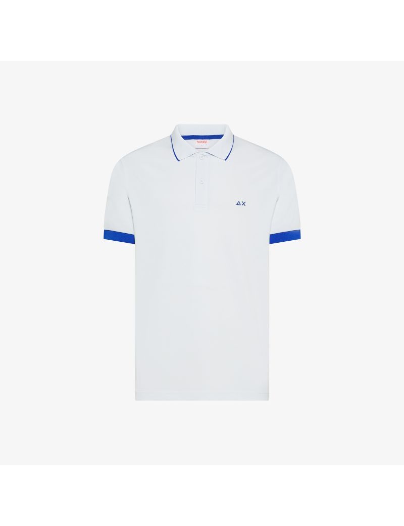Sun68 Polo Small Stripe Fluo Bianco - A36120 01 - Semenzato Abbigliamento