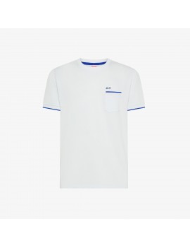Sun68 T-shirt Piquet Small Stripe Fluo Bianco - T36119 01 - Semenzato Abbigliamento