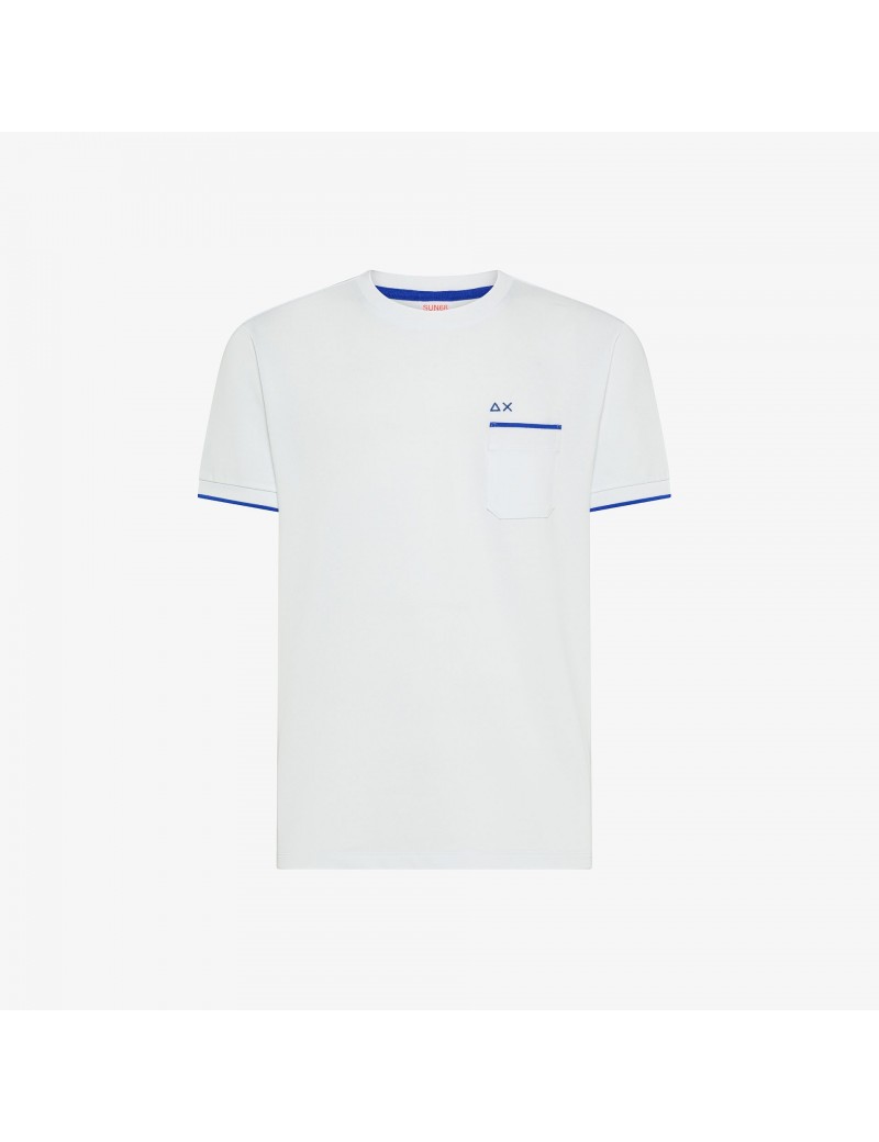 Sun68 T-shirt Piquet Small Stripe Fluo Bianco - T36119 01 - Semenzato Abbigliamento