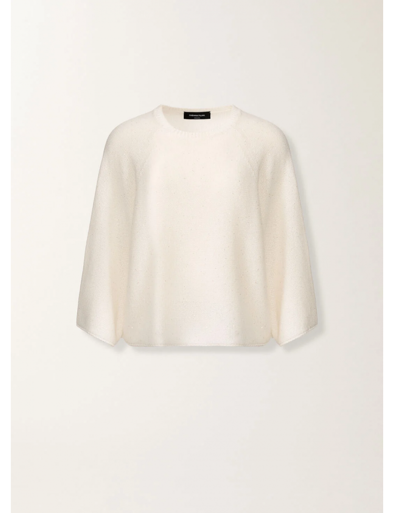 Fabiana Filippi Cappa Cotone Lino Con Paillettes Bianco - MAD266F349D27300000142 - Semenzato Abbigliamento