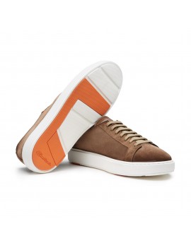 Santoni Sneaker In Suede Marrone - MBCD21571BARTAOLM21 - Semenzato Abbigliamento