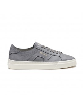Santoni Sneaker Double Buckle In Pelle Bottalata Grigia - MBGT21967PNNTSIWG45 - Semenzato Abbigliamento