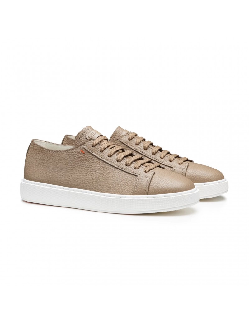 Santoni Sneaker In Pelle Bottalata Beige - MBCD21571BARCMMDE30 - Semenzato Abbigliamento