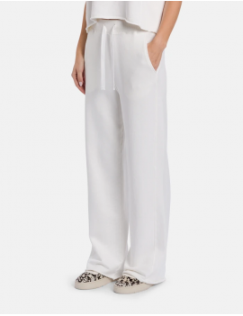 Dondup Pantaloni Wide Leg In Cotone Garzato Bianco - DP860 KF0254D MI9 DD S26 000 - Semenzato Abbigliamento