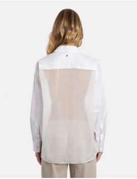Dondup Camicia Over In Gabardina Tinto Filo Bianco - DC492 CF0200V XXX DD S26 000 - Semenzato Abbigliamento