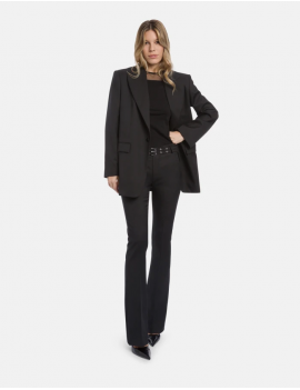 Dondup T-Shirt Girocollo Slim In Cotone E Tulle Nero - DS081 JS0320D XXX DD S26 999 - Semenzato Abbigliamento