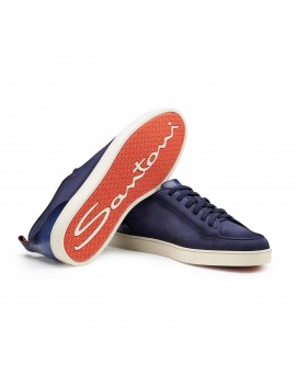 Santoni Sneaker Off-Duty In Nabuk Blu - MBNO22184TIRTFEHU59 - Semenzato Abbigliamento