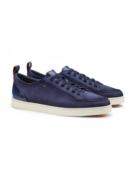 Santoni Sneaker Off-Duty In Nabuk Blu - MBNO22184TIRTFEHU59 - Semenzato Abbigliamento