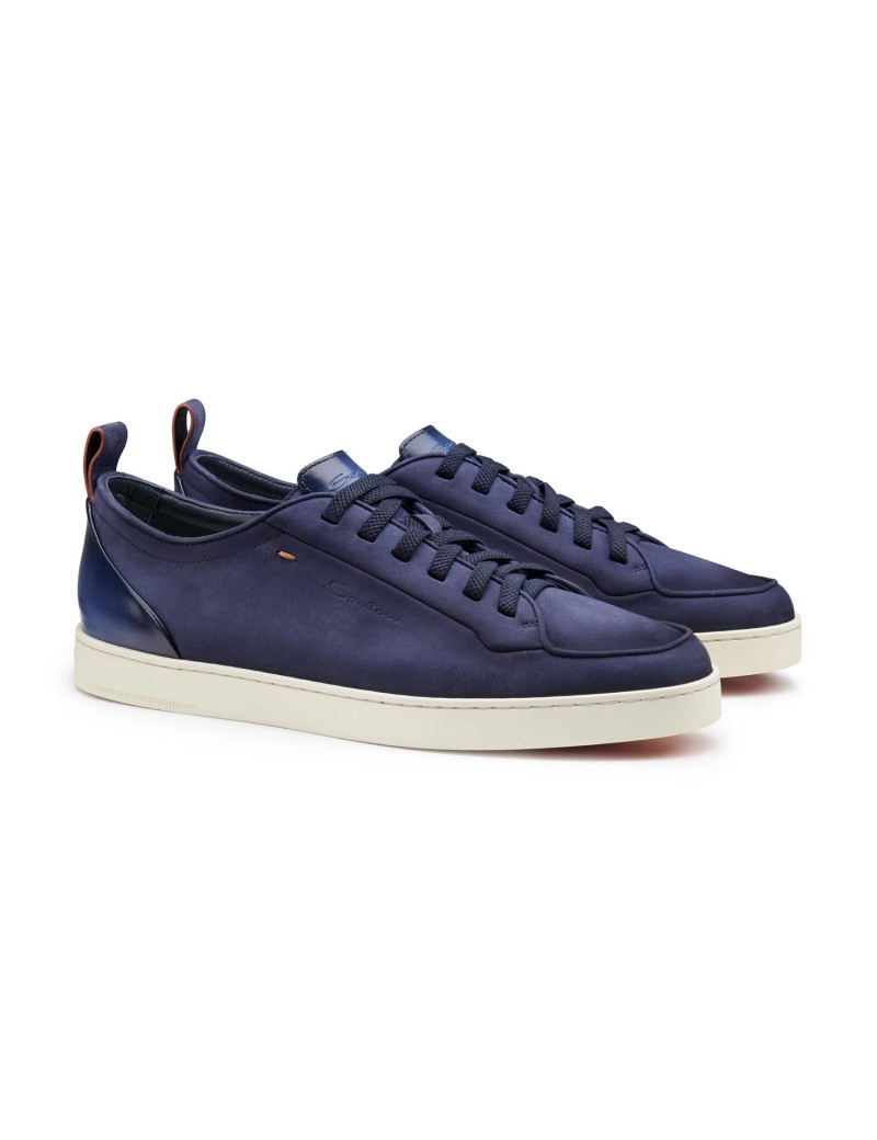 Santoni Sneaker Off-Duty In Nabuk Blu - MBNO22184TIRTFEHU59 - Semenzato Abbigliamento