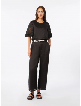 Max Mara T-shirt Garza Ramié E Sangallo Nero - MSTORDINE - Semenzato Abbigliamento