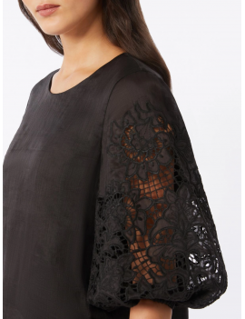Max Mara T-shirt Garza Ramié E Sangallo Nero - MSTORDINE - Semenzato Abbigliamento