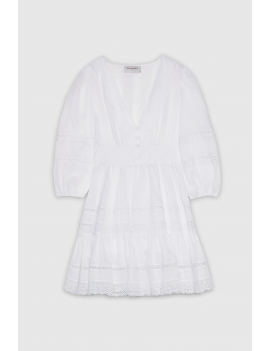 Ermanno Firenze Abito In Mussola Di Cotone Bianco - 58TQ009ES8-MF010 - Semenzato Abbigliamento