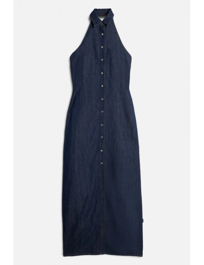 7 For All Mankind Maxi Dress Denim Scuro - 7U7T0U03-BUM - Semenzato Abbigliamento