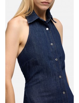 7 For All Mankind Maxi Dress Denim Scuro - 7U7T0U03-BUM - Semenzato Abbigliamento