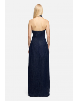 7 For All Mankind Maxi Dress Denim Scuro - 7U7T0U03-BUM - Semenzato Abbigliamento