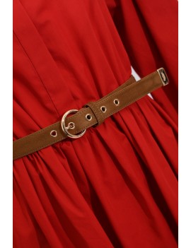 Max Mara Studio Abito Chemisier Cotone Rosso - MSTMARMO - Semenzato Abbigliamento