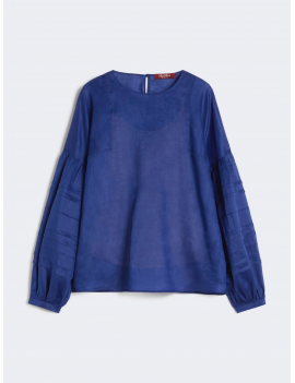 Max Mara Studio Blusa Garza Ramié  Bianco o Blu - MSTPAESE - Semenzato Abbigliamento