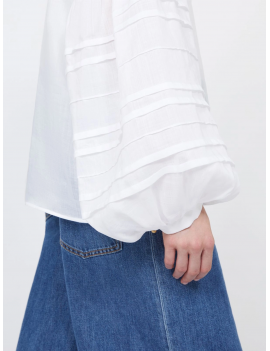 Max Mara Studio Blusa Garza Ramié  Bianco o Blu - MSTPAESE - Semenzato Abbigliamento