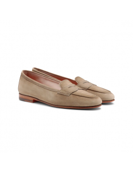 Santoni Mocassino Carla Suede Beige -WUNY71031SA4SAEAE50 - Semenzato Abbigliamento
