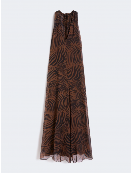 Max Mara Studio Abito Chiffon Di Seta Stampato Marrone Nero - 6221096206002 - MSTSALICE - Semenzato Abbigliamento