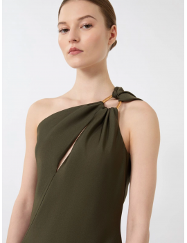 Max Mara Abito Monospalla In Satin Lucido Verde Muschio - MSEENTRATA - Semenzato Abbigliamento