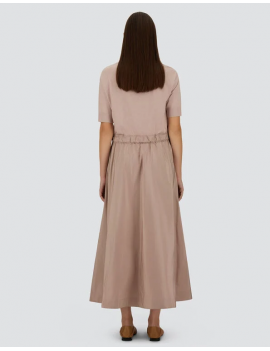 Herno Abito In Glam Knit Effect E Tecno Taffetà Rosa Cipria - AB000032D520564035 - Semenzato Abbigliamento