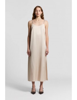 Peserico Abito Viscosa Con Spalline Beige Betulla - A02059-06638-144 - Semenzato Abbigliamento